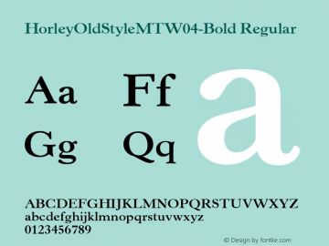 HorleyOldStyleMTW04-Bold Regular Version 1.00 Font Sample