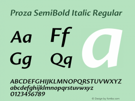 Proza SemiBold Italic Regular Version 1.000图片样张