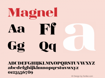 Magnel ☞ Version 1.000;com.myfonts.easy.eimapas.magnola.regular.wfkit2.version.3CSb Font Sample