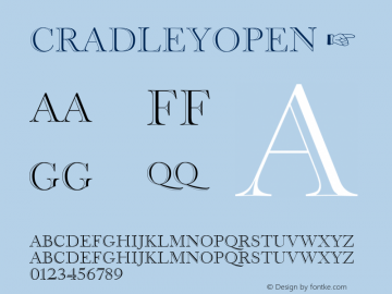 CradleyOpen ☞ Version 1.006;com.myfonts.easy.castletype.cradley.open.wfkit2.version.4nRb图片样张