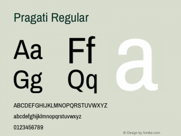 Pragati Regular Version 1.005;PS 001.005;hotconv 1.0.70;makeotf.lib2.5.58329 Font Sample