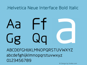 .Helvetica Neue Interface Bold Italic 10.0d35e1图片样张