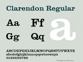 Clarendon Regular Altsys Fontographer 3.5  4/11/93 Font Sample