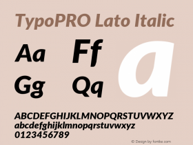 TypoPRO Lato Italic Version 2.010; 2014-09-01; http://www.latofonts.com/ Font Sample