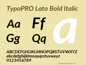 TypoPRO Lato Bold Italic Version 2.010; 2014-09-01; http://www.latofonts.com/ Font Sample