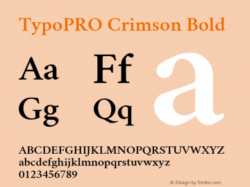 TypoPRO Crimson Bold Version 0.8 Font Sample