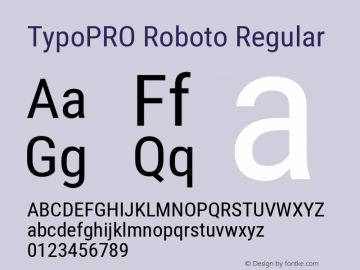 TypoPRO Roboto Regular Version 2.000980; 2014 Font Sample