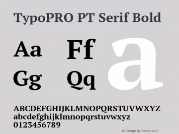 TypoPRO PT Serif Bold Version 1.002 Font Sample