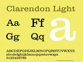 Clarendon Light Version 1图片样张