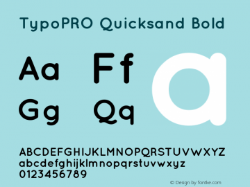 TypoPRO Quicksand Bold 1.002 Font Sample