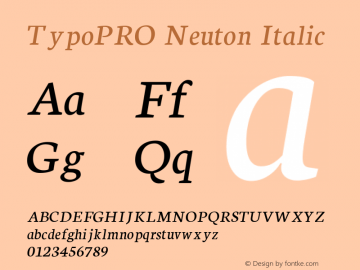 TypoPRO Neuton Italic Version 1.43图片样张