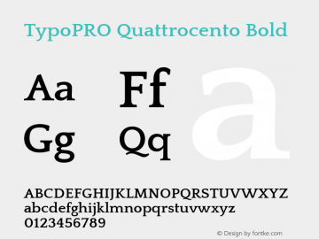 TypoPRO Quattrocento Bold Version 2.000 Font Sample