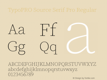 TypoPRO Source Serif Pro Regular Version 1.017;PS (version unavailable);hotconv 1.0.79;makeotf.lib2.5.61930图片样张