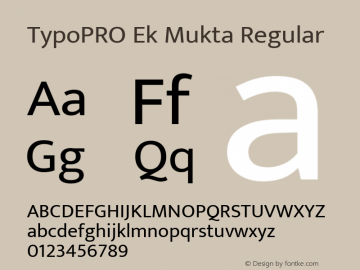 TypoPRO Ek Mukta Regular Version 1.2 Font Sample