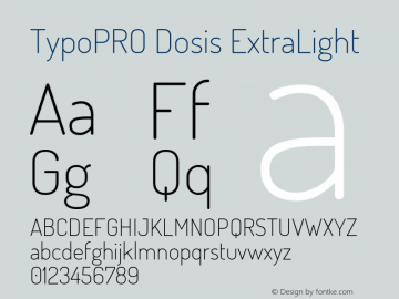 TypoPRO Dosis ExtraLight Version 1.007 Font Sample