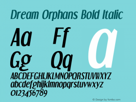 Dream Orphans Bold Italic Version 4.001 Font Sample