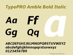 TypoPRO Amble Bold Italic Version 1.00000; 2009图片样张