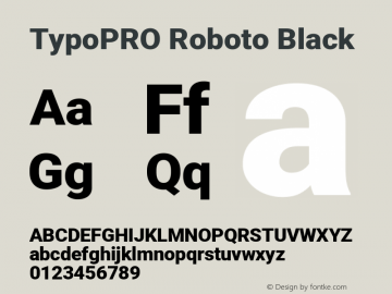 TypoPRO Roboto Black Version 2.000980; 2014 Font Sample