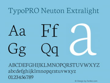 TypoPRO Neuton Extralight Version 1.4图片样张