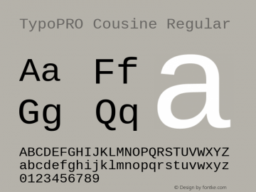 TypoPRO Cousine Regular Version 1.21图片样张