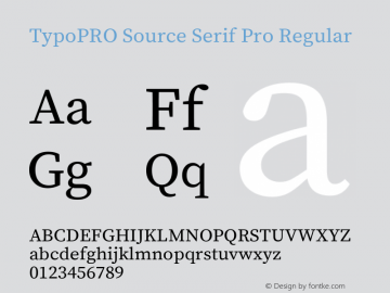 TypoPRO Source Serif Pro Regular Version 1.017;PS 1.0;hotconv 1.0.79;makeotf.lib2.5.61930图片样张