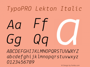 TypoPRO Lekton Italic Version 3.000图片样张