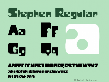 Stephen Regular Altsys Fontographer 3.5  2/9/93 Font Sample