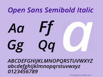 Open Sans Semibold Italic Version 1.10图片样张