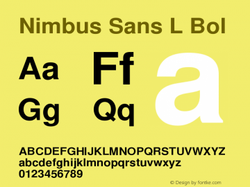 Nimbus Sans L Bol Version 3.00图片样张