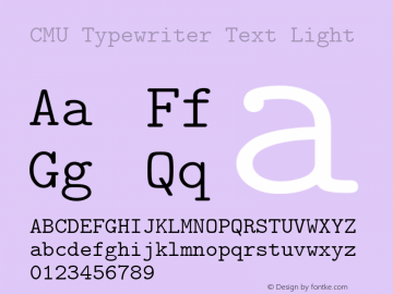 CMU Typewriter Text Light Version 0.7.0图片样张