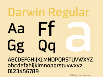 Darwin Regular Version 1.000 Font Sample
