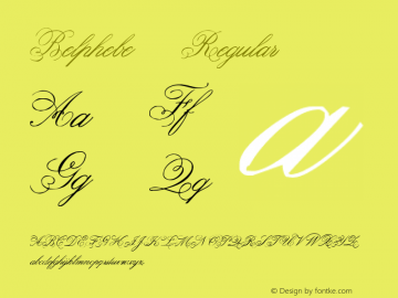 Belphebe Regular Altsys Fontographer 4.0.3 4/20/98图片样张