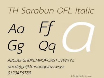 TH Sarabun OFL Italic Version 1.3.1 2013图片样张