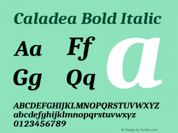 Caladea Bold Italic 1.002图片样张