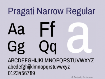 Pragati Narrow Regular Version 1.008;PS 001.008;hotconv 1.0.70;makeotf.lib2.5.58329图片样张