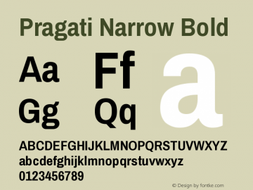 Pragati Narrow Bold Version 1.008;PS 001.008;hotconv 1.0.70;makeotf.lib2.5.58329 Font Sample