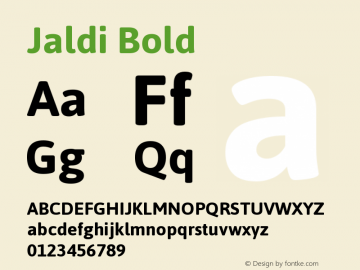 Jaldi Bold Version 1.005;PS 001.005;hotconv 1.0.70;makeotf.lib2.5.58329图片样张