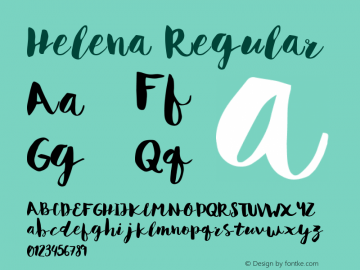 Helena Regular Version 1.000;PS 001.001;hotconv 1.0.56图片样张