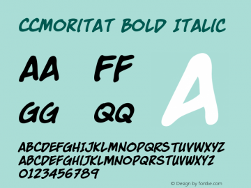 CCMoritat Bold Italic Version 1.000 2009 initial release图片样张