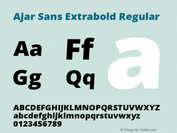 Ajar Sans Extrabold Regular Version 1.10图片样张