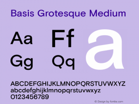 Basis Grotesque Medium Version 1.000 Font Sample