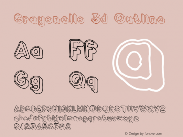 Crayonello 3d Outline 001.001 Font Sample