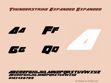 Thunderstrike Expanded Expanded Version 1.0; 2015 Font Sample