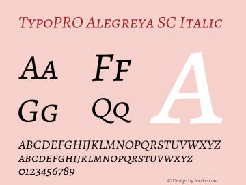 TypoPRO Alegreya SC Italic Version 1.003 Font Sample