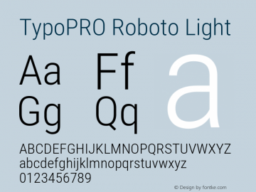 TypoPRO Roboto Light Version 2.000980; 2014 Font Sample