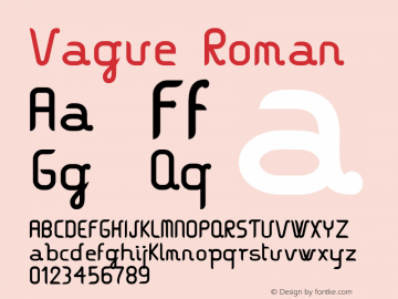 Vague Roman Version 1.00 Font Sample