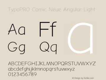 TypoPRO Comic Neue Angular Light Version 1.000 Font Sample