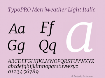 TypoPRO Merriweather Light Italic Version 1.001图片样张