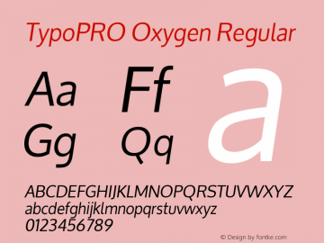 TypoPRO Oxygen Regular Version 1.000 Font Sample