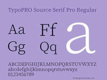 TypoPRO Source Serif Pro Regular Version 1.017;PS (version unavailable);hotconv 1.0.79;makeotf.lib2.5.61930图片样张